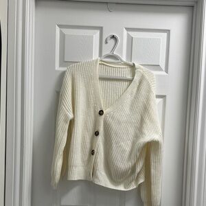 Cozy Cream Button-Up Women's Sweater